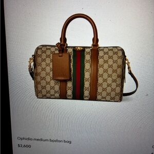 NWT Gucci Ophidia Medium Boston Bag in Beige, Brown, Green, Red